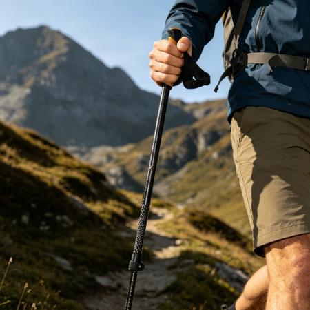 Karbon Løping Alpenstock Ultralett Enkel Sammenleggbar Sport Fotturer Langrenn Trekkingstav Klatrestav