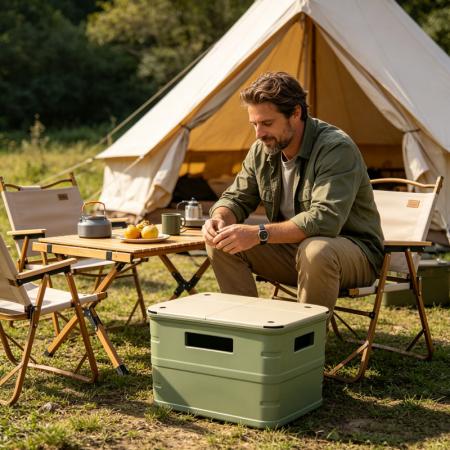 Stor kapasitet åpen stablet aluminium camping oppbevaringsboks OEM vanntett utendørs reise bil oppbevaringsboks