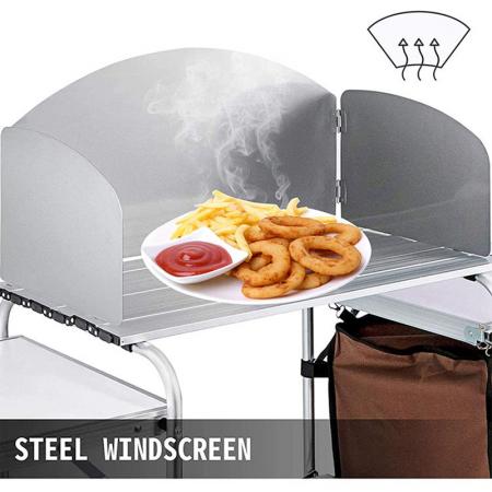 Aluminium multifunksjons utendørs camping kjøkken sammenleggbart kokebord med Oxford bag skapskap 