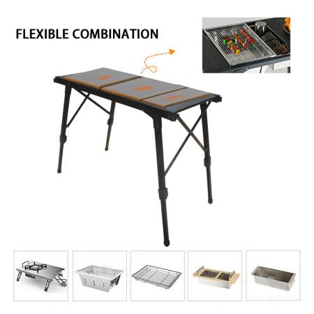 Bærbart ultralett sammenleggbart eggrullbord i aluminiumslegering, multifunksjonelt IGT-campingbord 