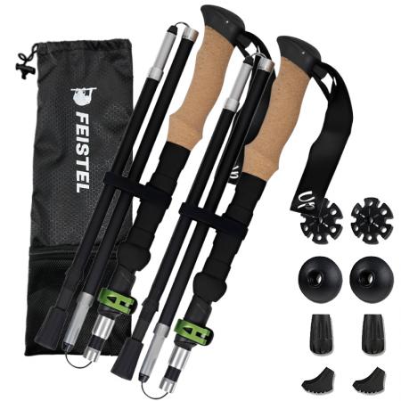 Fabrikkpris Camping Aluminiumslegering Ultralette Teleskopiske Folding Trekkingstaver Justerbar Vandringstokt 