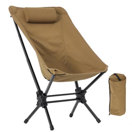 Sammenleggbar stol i aluminiumslegering med høy bæreevne og høy rygg for camping og fiske