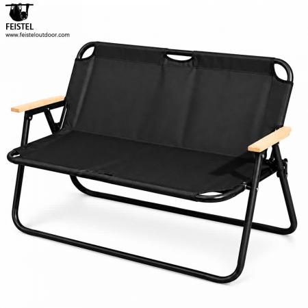 2-personers utendørs campingstol for par – sammenleggbar campingsofa for 2, 7075 aluminiumsramme, 600D oxford, 250 kg kapasitet 