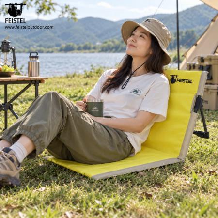 Benløs campingstol uten ben – 6061 aluminium gulvstol med 600D PVC Oxford og bæreveske 