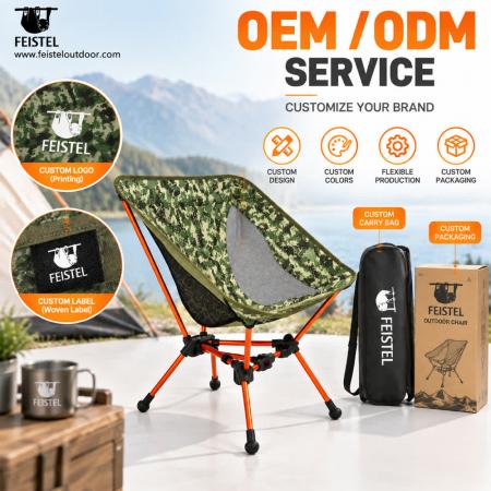 Lett sammenleggbar campingstol – 7075 aluminium, 600D 88T Oxford, 150 kg kapasitet 