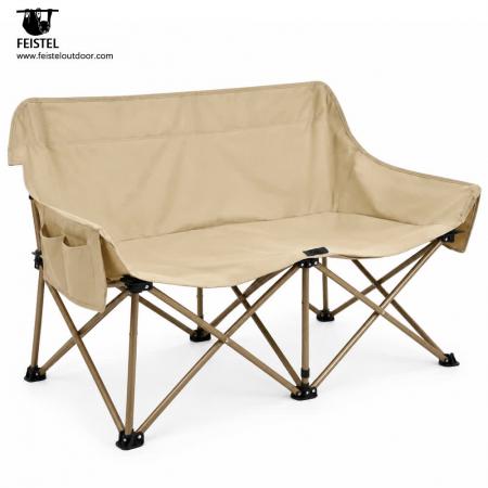 Sammenleggbar campingstol for 2 personer – 114 cm dobbel loveseat, 250 kg kapasitet, 4,05 kg bærbar design 