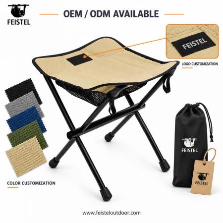 Mini sammenleggbar campingkrakk – 0,53 kg 7075 aluminium trefotssete, 31×10 cm kompakt pakke 