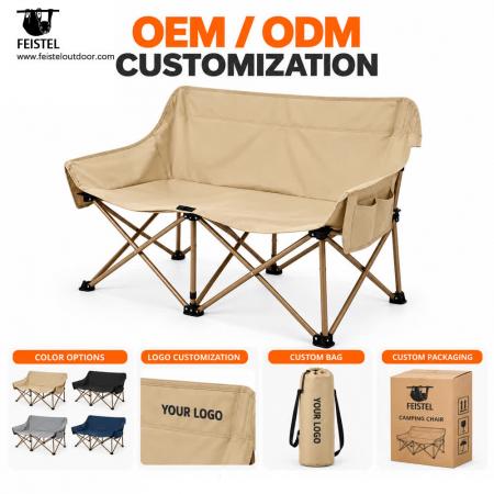 Sammenleggbar campingstol for 2 personer – 114 cm dobbel loveseat, 250 kg kapasitet, 4,05 kg bærbar design 