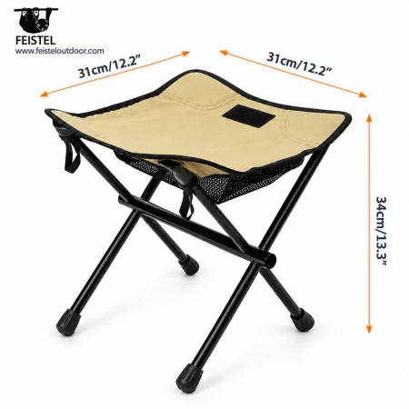 Mini sammenleggbar campingkrakk – 0,53 kg 7075 aluminium trefotssete, 31×10 cm kompakt pakke 