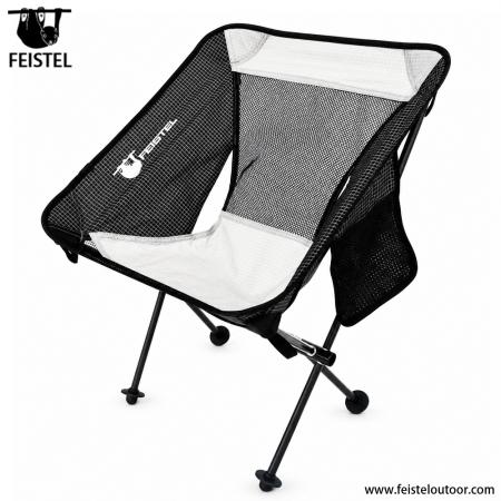 Sammenleggbar utendørs campingstol – 1 kg 7075 aluminiumsramme, nettingrygg og 40×14 cm kompakt pakke 