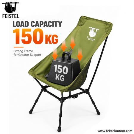 Bilcampingstol – 1,55 kg justerbar høyrygg, 7075 aluminium, 35×13 cm kompakt pakke 