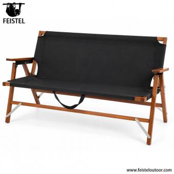 Sammenleggbar toseters loveseat-campingstol i bøk