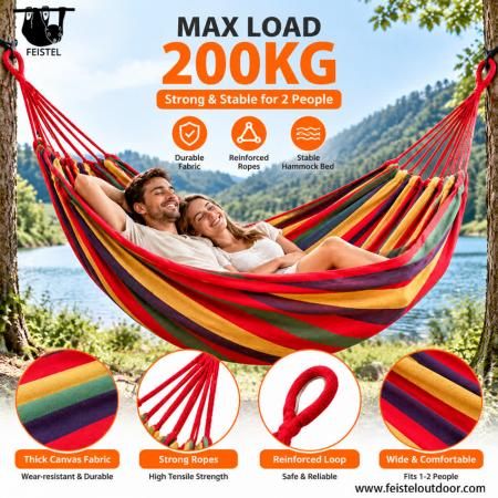 feisetel 2019 amazon selger 2 personer alle årstider bærbar 75D nylon fallskjerm camping hengekøye 