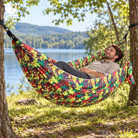 feisetel utendørs nylon reise hage camping bærbar fallskjermhengekøye 
