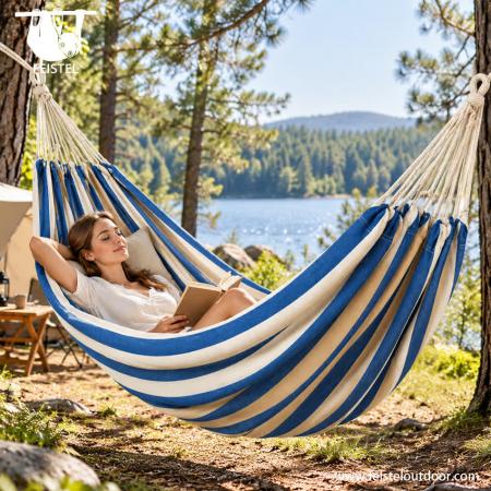 feisetel nytt design høykvalitets bærbar camping hengende utendørs hengekøye 
