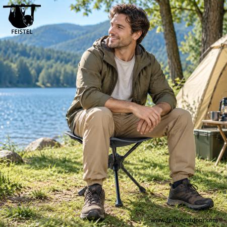 Lette campingkrakker – 0,57 kg sammenleggbar reisekrakk med 7075 aluminiumsramme, 600D setesete i polyesternett og 120 kg kapasitet 