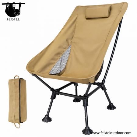 Overdimensjonert sammenleggbar campingstol – 150kg kapasitet lettvekts månestol med 7075 aluminiumsramme, 600D polyester-nett & bæreveske 