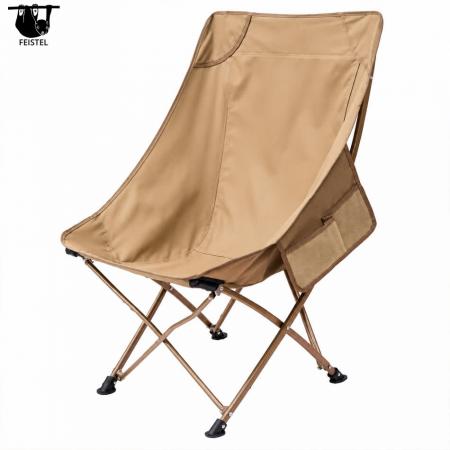 Campingstol uten armlener – Høyryggs sammenleggbar campingstol uten armlener, 7075 aluminiumsramme, 600D polyester-nett og 150 kg kapasitet 