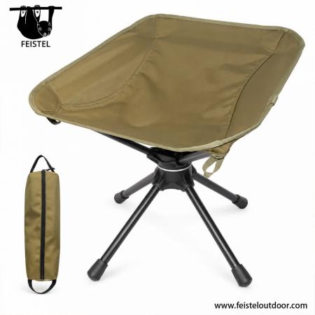Kraftig sammenleggbar campkrakk – 150 kg kapasitet svingbar utendørs sammenleggbar krakk med 7075 aluminiumsramme og 600D polyester-nettsete 
