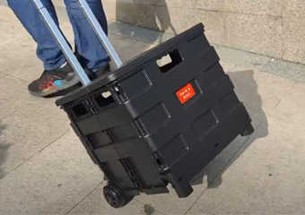 sammenleggbar oppbevaringsboks med hjul
